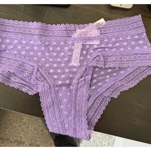 Purple Lace Polka Dot Panties cheeky vs pink lace